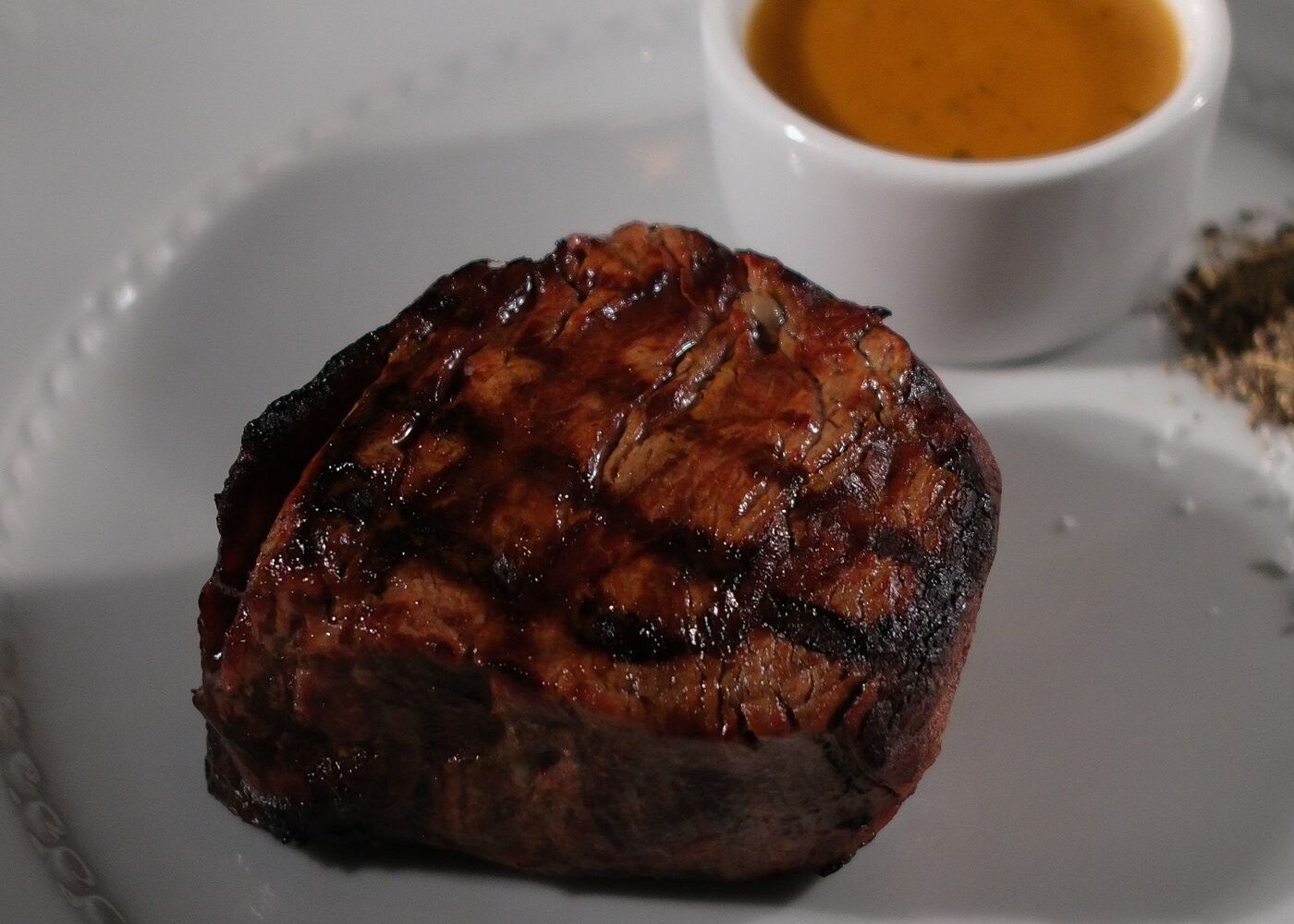 Grilled filet mignon serving suggestion