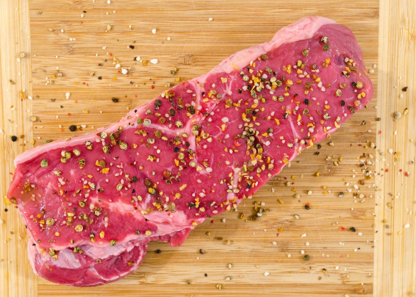 Raw marbled steak cuts